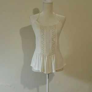 American Eagle Cream Ivory Beige Halter Top